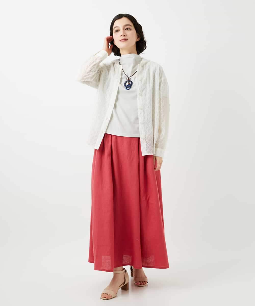 NHKGE48110 GIANNI LO GIUDICE(小さいサイズ)(メゾン ドゥ サンク) [日本製]綿麻ボトルネック天竺カットソー ライトブルー