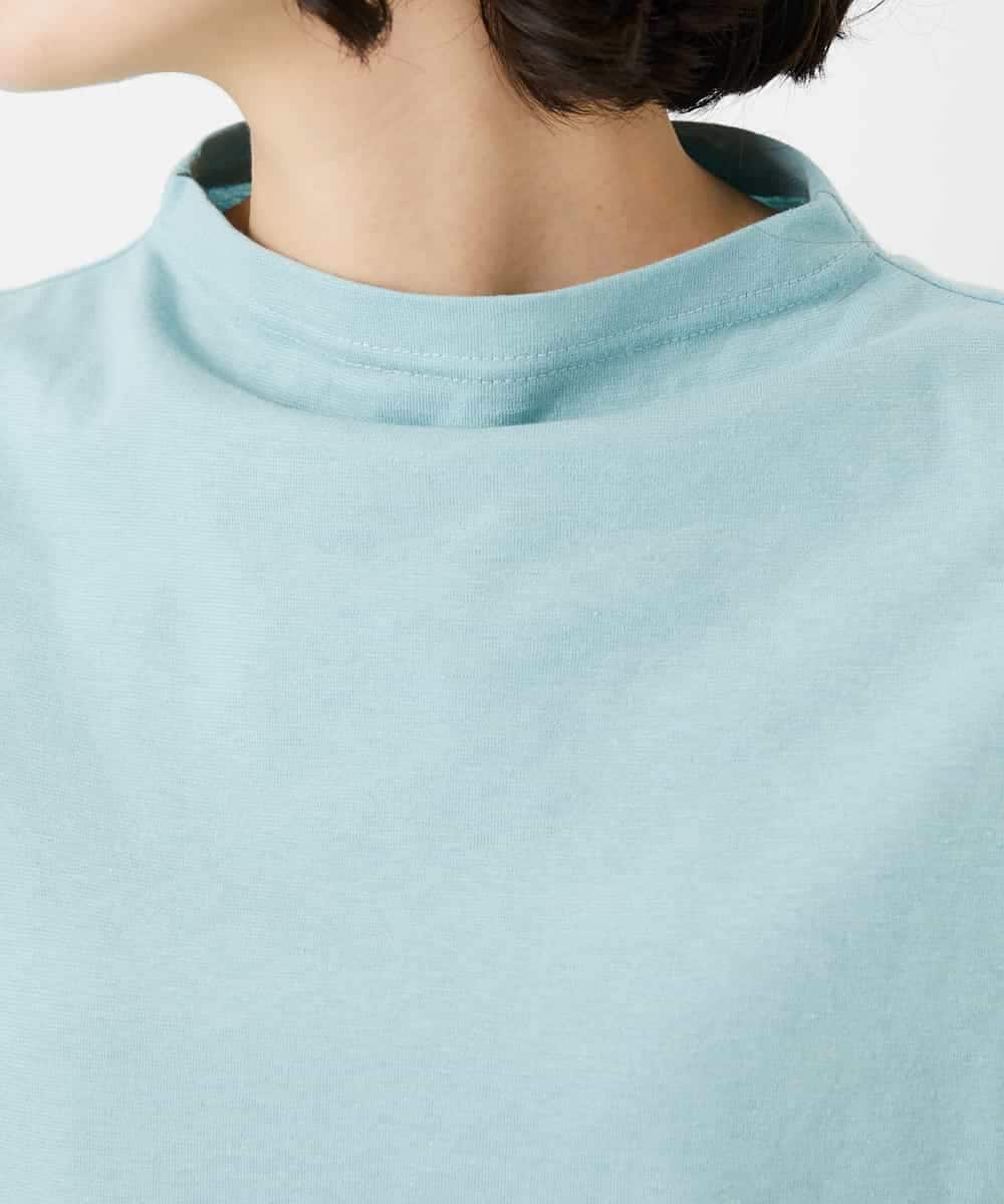 NHKGE48110 GIANNI LO GIUDICE(小さいサイズ)(メゾン ドゥ サンク) [日本製]綿麻ボトルネック天竺カットソー ライトブルー