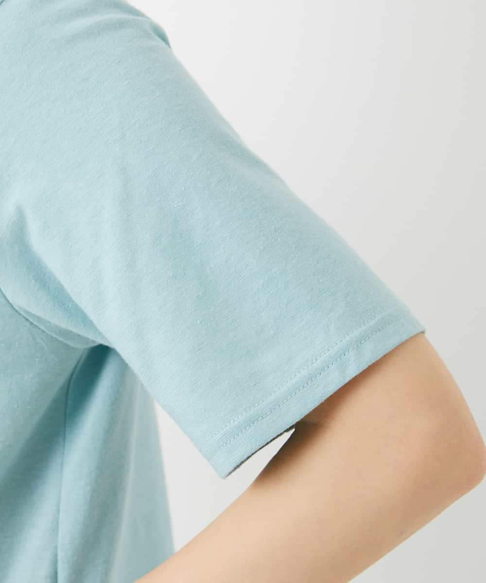 NHKGE48110 GIANNI LO GIUDICE(小さいサイズ)(メゾン ドゥ サンク) [日本製]綿麻ボトルネック天竺カットソー ライトブルー