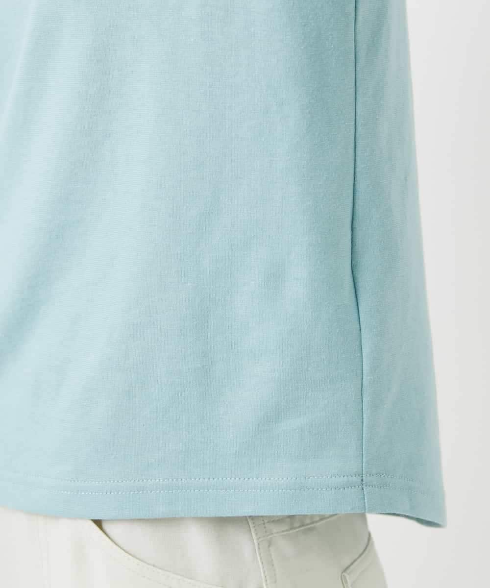 NHKGE48110 GIANNI LO GIUDICE(小さいサイズ)(メゾン ドゥ サンク) [日本製]綿麻ボトルネック天竺カットソー ライトブルー