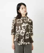 NHKGE50270 GIANNI LO GIUDICE(小さいサイズ)(メゾン ドゥ サンク) [日本製]アイアスポップフラワープリントイレヘムカットソー カーキ