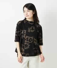 NHKGE50270 GIANNI LO GIUDICE(小さいサイズ)(メゾン ドゥ サンク) [日本製]アイアスポップフラワープリントイレヘムカットソー カーキ