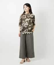 NHKGE50270 GIANNI LO GIUDICE(小さいサイズ)(メゾン ドゥ サンク) [日本製]アイアスポップフラワープリントイレヘムカットソー カーキ