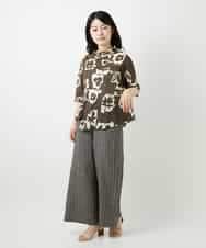 NHKGE50270 GIANNI LO GIUDICE(小さいサイズ)(メゾン ドゥ サンク) [日本製]アイアスポップフラワープリントイレヘムカットソー カーキ