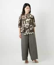 NHKGE50270 GIANNI LO GIUDICE(小さいサイズ)(メゾン ドゥ サンク) [日本製]アイアスポップフラワープリントイレヘムカットソー カーキ