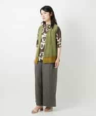 NHKGE50270 GIANNI LO GIUDICE(小さいサイズ)(メゾン ドゥ サンク) [日本製]アイアスポップフラワープリントイレヘムカットソー カーキ