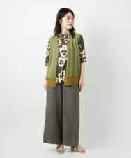 NHKGE50270 GIANNI LO GIUDICE(小さいサイズ)(メゾン ドゥ サンク) [日本製]アイアスポップフラワープリントイレヘムカットソー カーキ