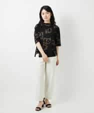 NHKGE50270 GIANNI LO GIUDICE(小さいサイズ)(メゾン ドゥ サンク) [日本製]アイアスポップフラワープリントイレヘムカットソー カーキ