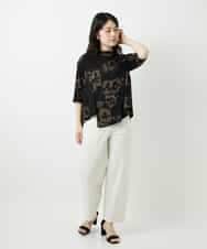 NHKGE50270 GIANNI LO GIUDICE(小さいサイズ)(メゾン ドゥ サンク) [日本製]アイアスポップフラワープリントイレヘムカットソー カーキ