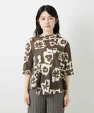 NHKGE50270 GIANNI LO GIUDICE(小さいサイズ)(メゾン ドゥ サンク) [日本製]アイアスポップフラワープリントイレヘムカットソー カーキ