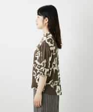 NHKGE50270 GIANNI LO GIUDICE(小さいサイズ)(メゾン ドゥ サンク) [日本製]アイアスポップフラワープリントイレヘムカットソー カーキ