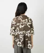 NHKGE50270 GIANNI LO GIUDICE(小さいサイズ)(メゾン ドゥ サンク) [日本製]アイアスポップフラワープリントイレヘムカットソー カーキ