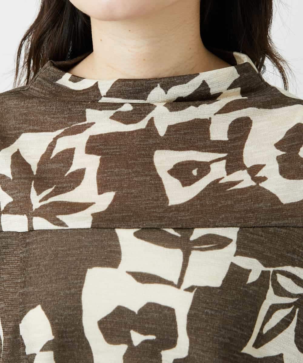 NHKGE50270 GIANNI LO GIUDICE(小さいサイズ)(メゾン ドゥ サンク) [日本製]アイアスポップフラワープリントイレヘムカットソー カーキ