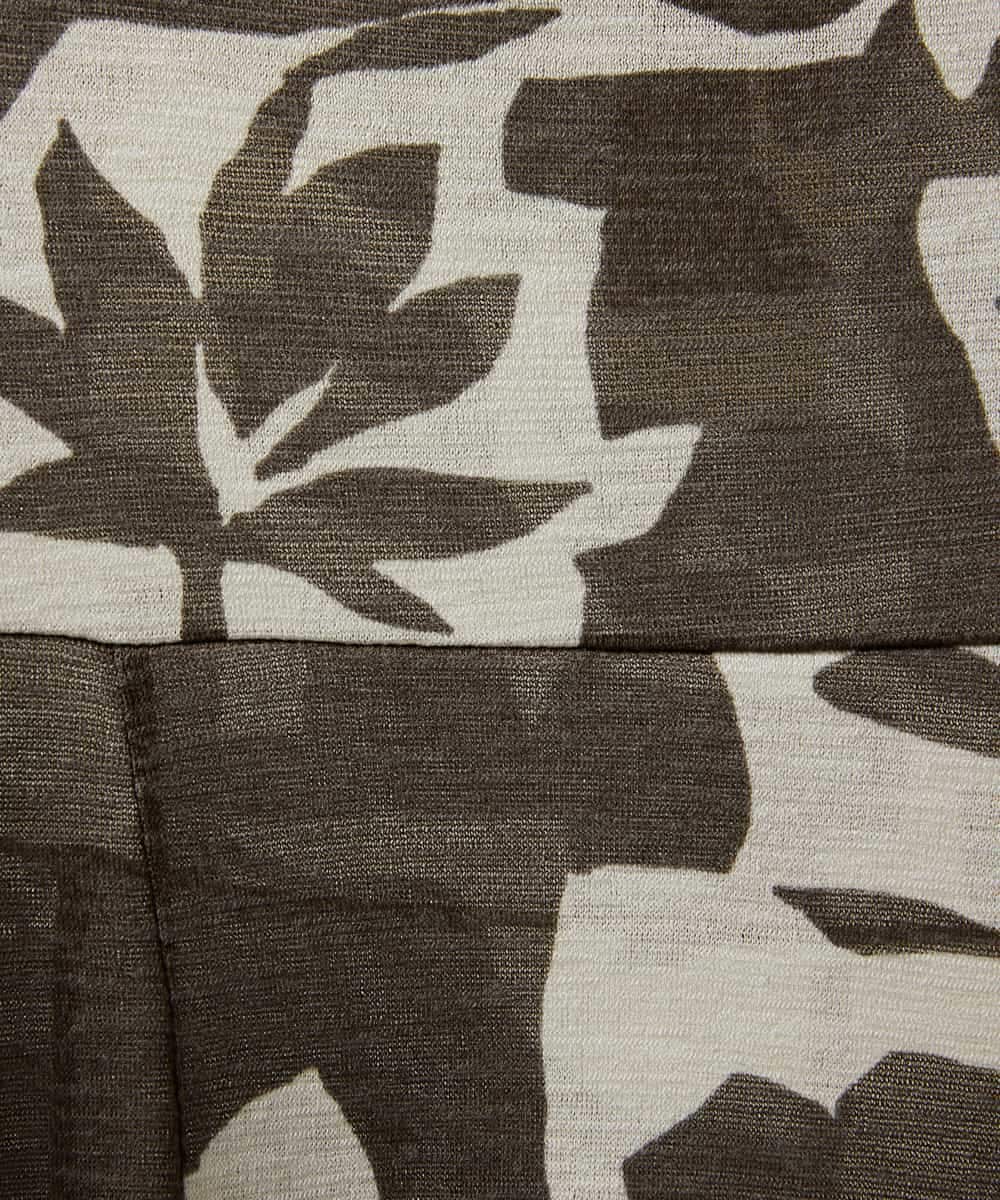 NHKGE50270 GIANNI LO GIUDICE(小さいサイズ)(メゾン ドゥ サンク) [日本製]アイアスポップフラワープリントイレヘムカットソー カーキ