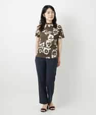 NHKGE51230 GIANNI LO GIUDICE(小さいサイズ)(メゾン ドゥ サンク) [日本製]アイアスポップフラワープリントカットソー カーキ