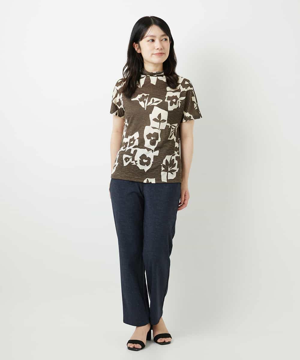 NHKGE51230 GIANNI LO GIUDICE(小さいサイズ)(メゾン ドゥ サンク) [日本製]アイアスポップフラワープリントカットソー カーキ