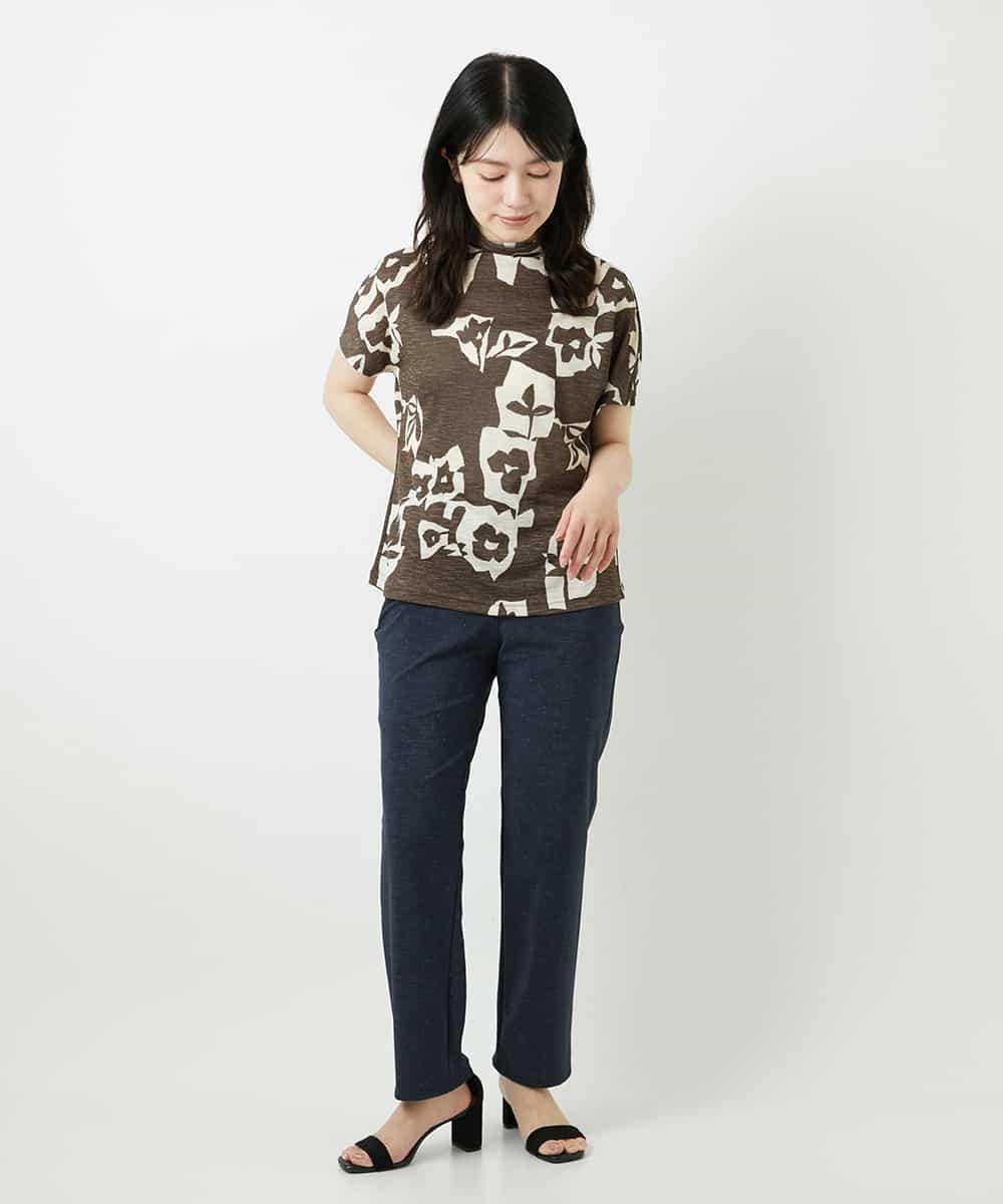 NHKGE51230 GIANNI LO GIUDICE(小さいサイズ)(メゾン ドゥ サンク) [日本製]アイアスポップフラワープリントカットソー カーキ