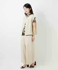 NHKGE51230 GIANNI LO GIUDICE(小さいサイズ)(メゾン ドゥ サンク) [日本製]アイアスポップフラワープリントカットソー カーキ