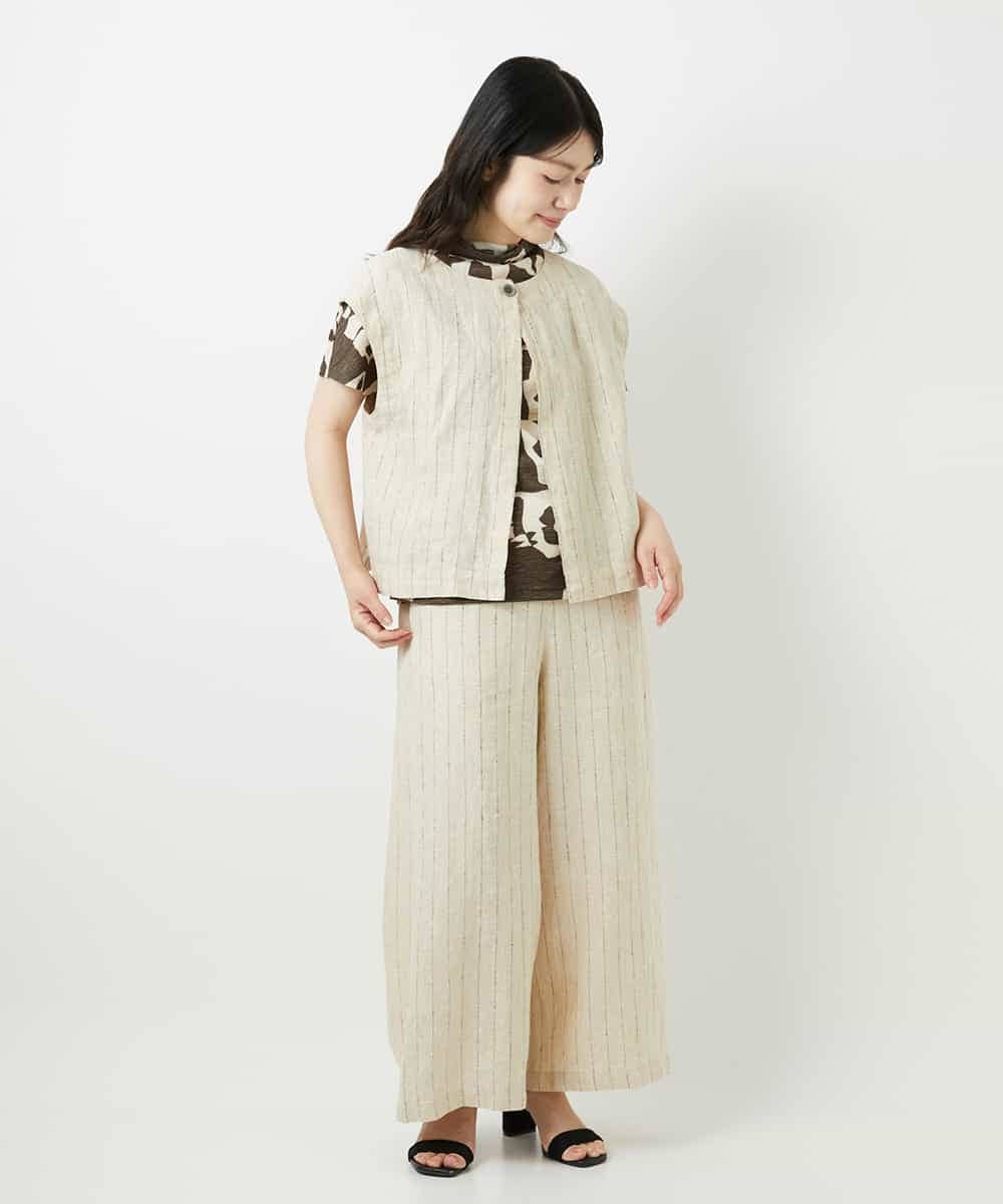 NHKGE51230 GIANNI LO GIUDICE(小さいサイズ)(メゾン ドゥ サンク) [日本製]アイアスポップフラワープリントカットソー カーキ