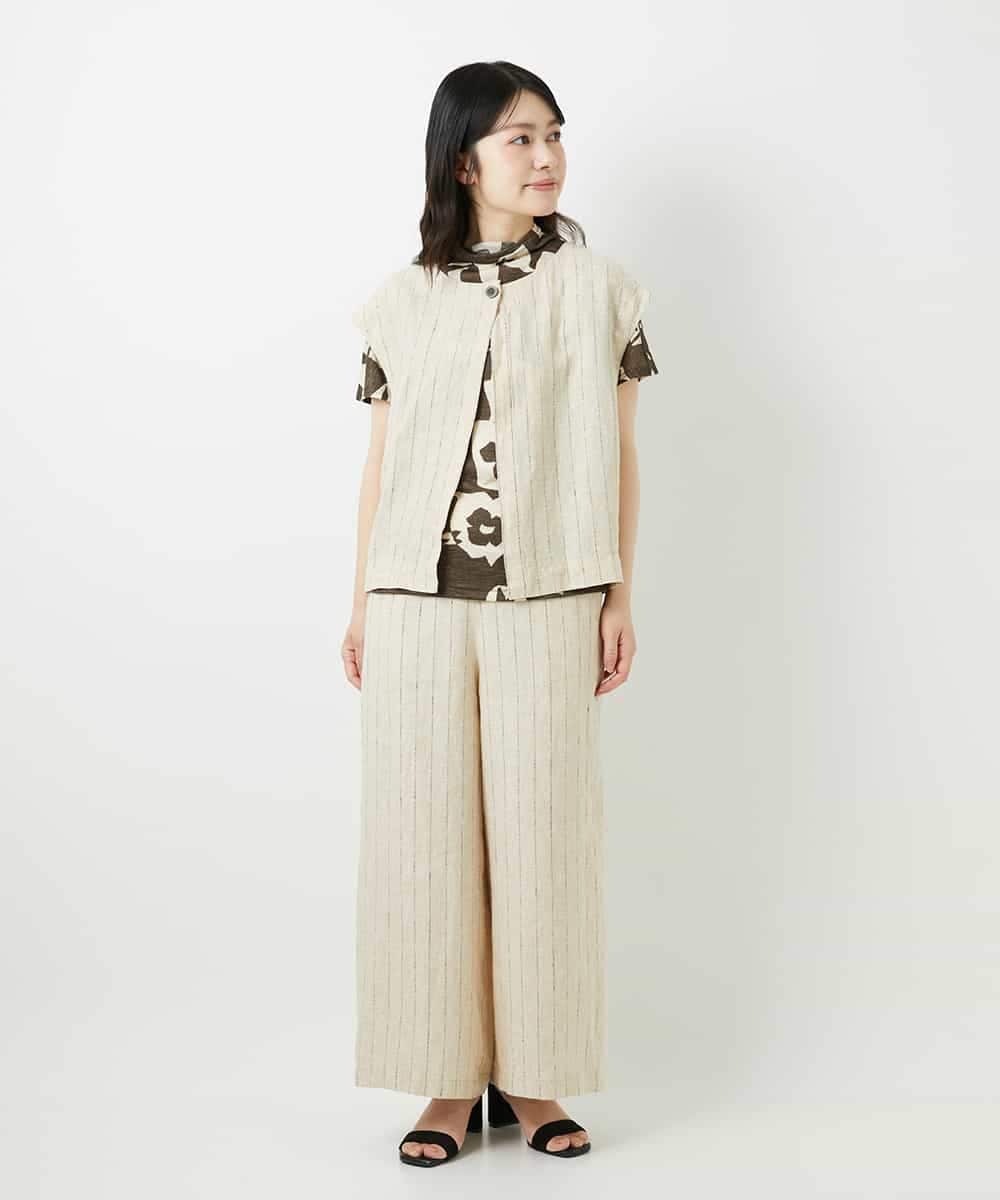 NHKGE51230 GIANNI LO GIUDICE(小さいサイズ)(メゾン ドゥ サンク) [日本製]アイアスポップフラワープリントカットソー カーキ