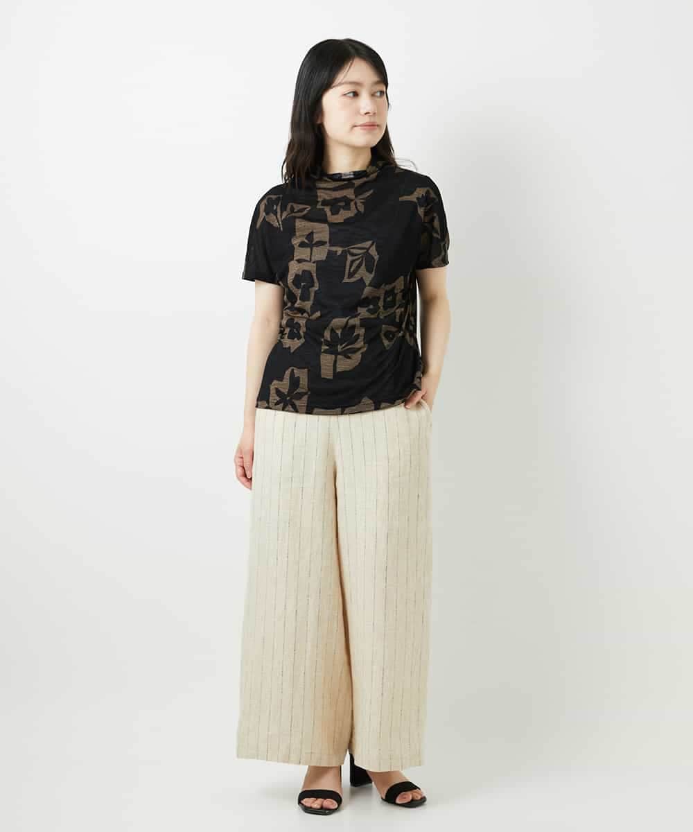 NHKGE51230 GIANNI LO GIUDICE(小さいサイズ)(メゾン ドゥ サンク) [日本製]アイアスポップフラワープリントカットソー カーキ