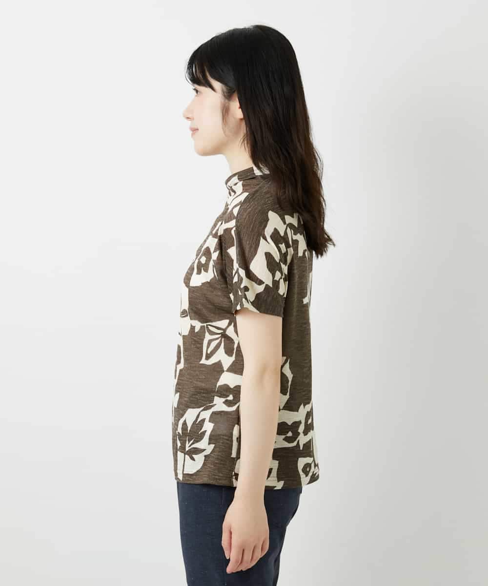 NHKGE51230 GIANNI LO GIUDICE(小さいサイズ)(メゾン ドゥ サンク) [日本製]アイアスポップフラワープリントカットソー カーキ