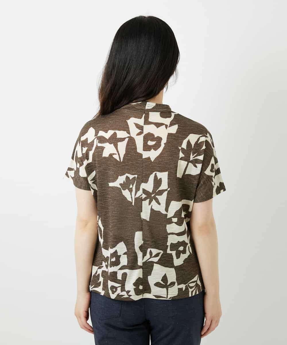 NHKGE51230 GIANNI LO GIUDICE(小さいサイズ)(メゾン ドゥ サンク) [日本製]アイアスポップフラワープリントカットソー カーキ