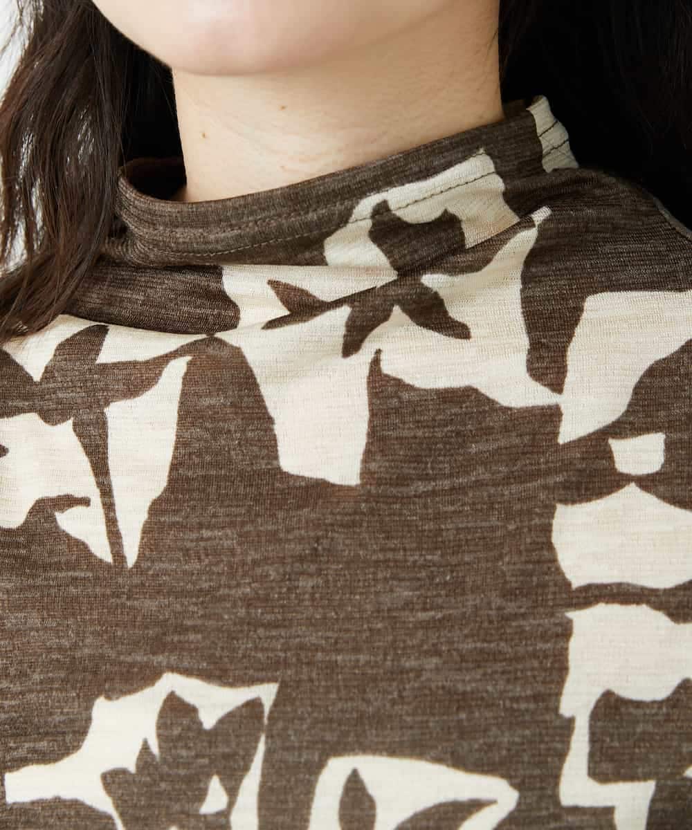 NHKGE51230 GIANNI LO GIUDICE(小さいサイズ)(メゾン ドゥ サンク) [日本製]アイアスポップフラワープリントカットソー カーキ