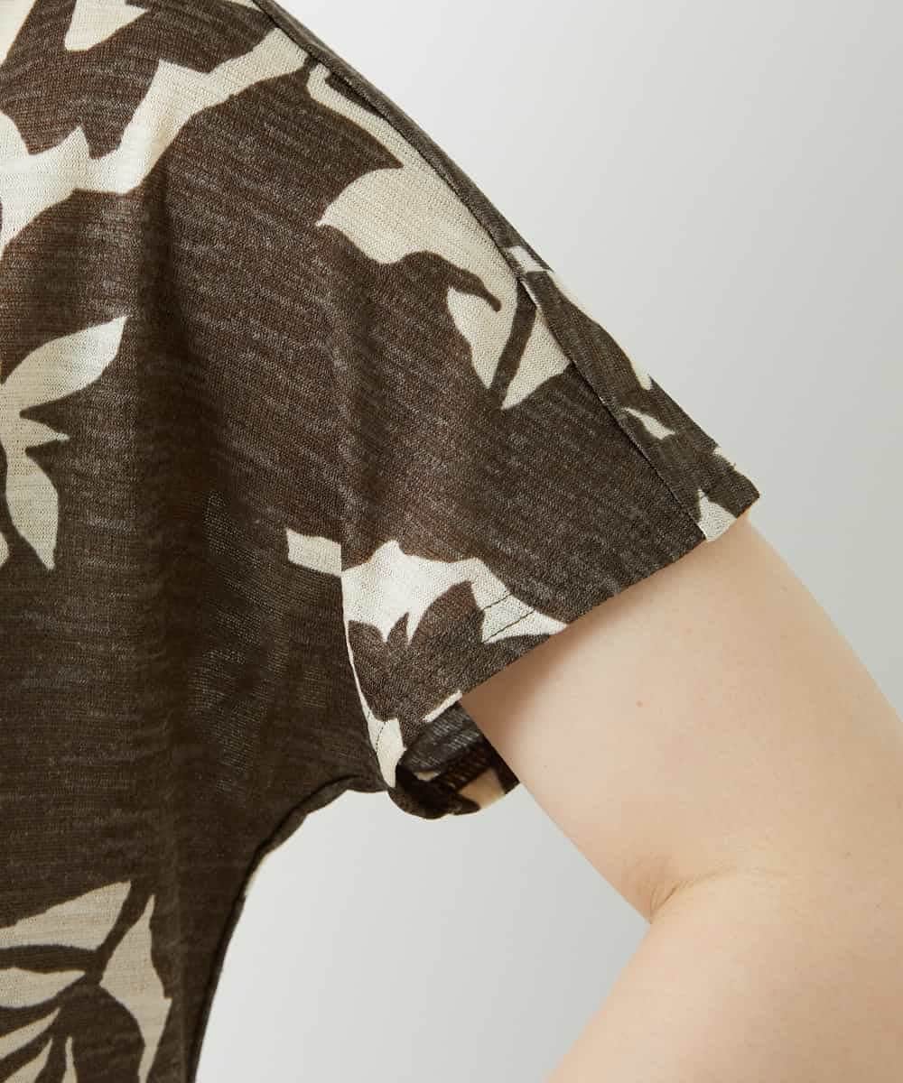 NHKGE51230 GIANNI LO GIUDICE(小さいサイズ)(メゾン ドゥ サンク) [日本製]アイアスポップフラワープリントカットソー カーキ