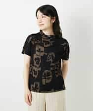 NHKGE51230 GIANNI LO GIUDICE(小さいサイズ)(メゾン ドゥ サンク) [日本製]アイアスポップフラワープリントカットソー ネイビー