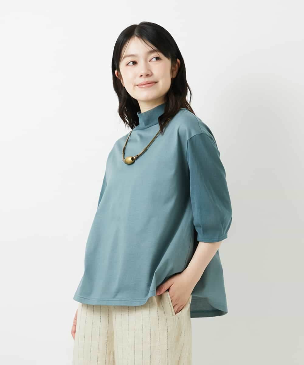 NHKGE52180 GIANNI LO GIUDICE(小さいサイズ)(メゾン ドゥ サンク) [日本製]天竺シルケットカットソー ライトブルー