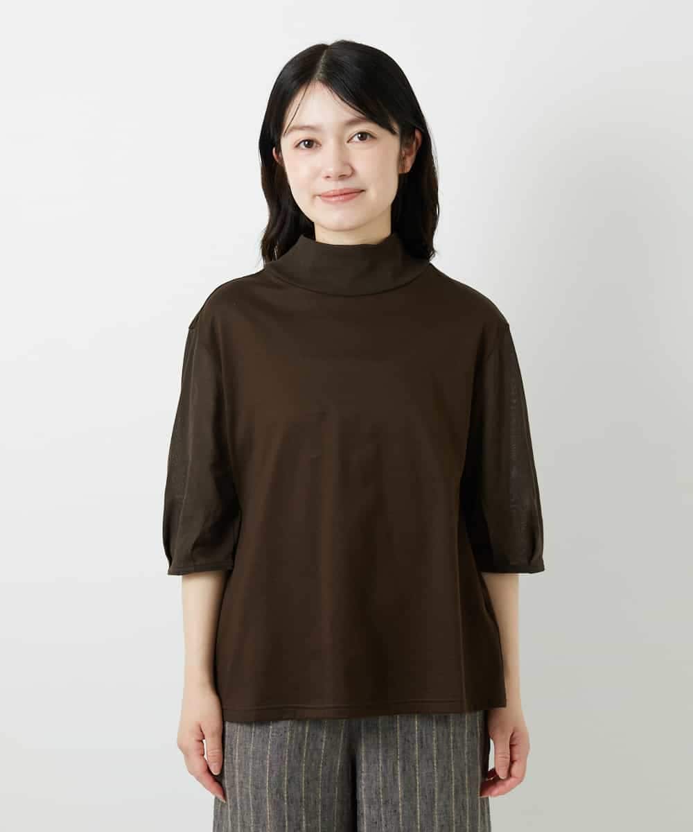 NHKGE52180 GIANNI LO GIUDICE(小さいサイズ)(メゾン ドゥ サンク) [日本製]天竺シルケットカットソー ブラウン