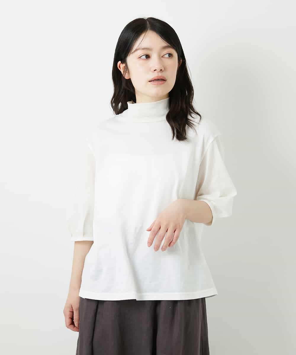 NHKGE52180 GIANNI LO GIUDICE(小さいサイズ)(メゾン ドゥ サンク) [日本製]天竺シルケットカットソー ホワイト