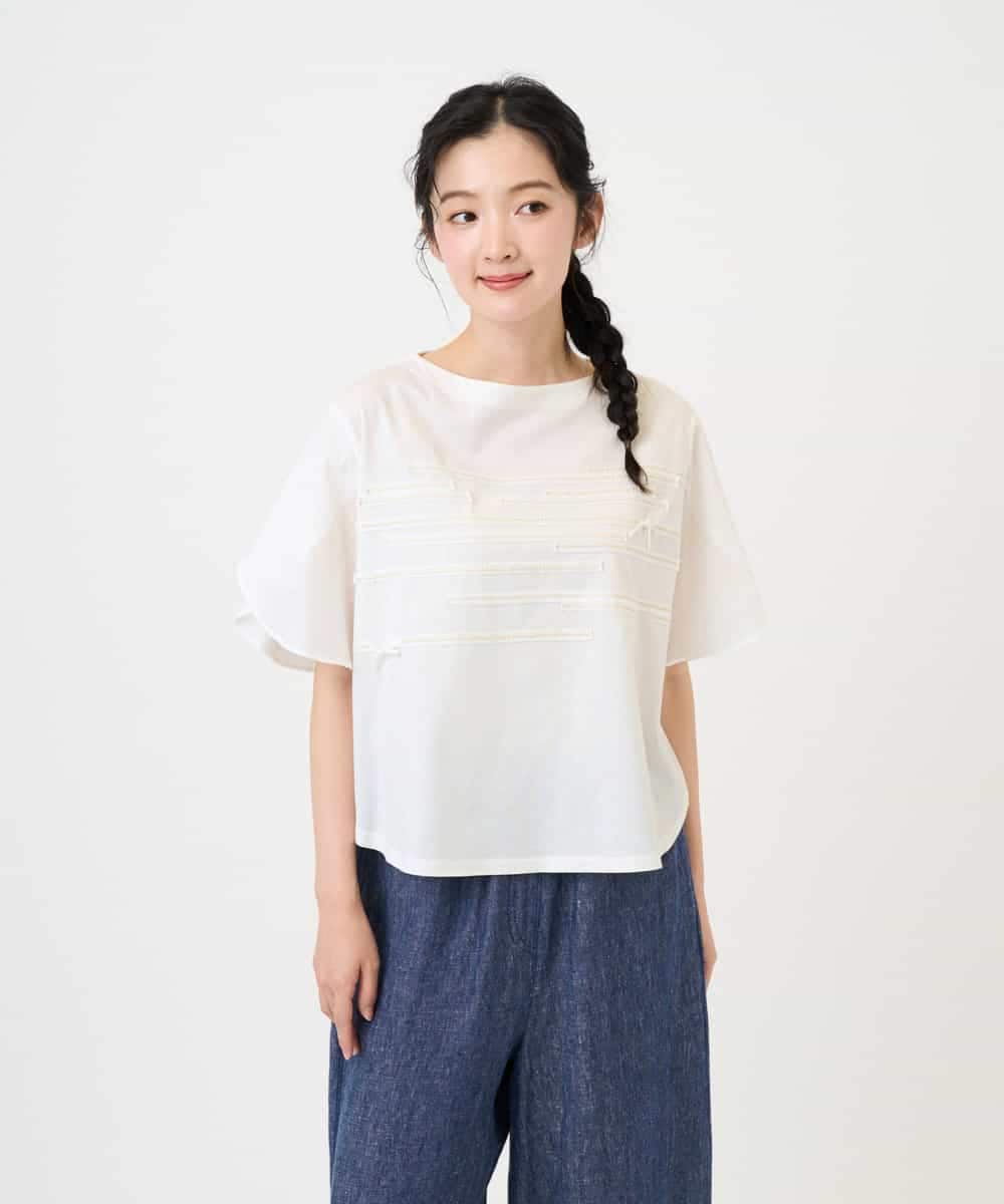 NHKGE53250 GIANNI LO GIUDICE(小さいサイズ)(メゾン ドゥ サンク) [日本製]シルケット天竺カットソー カーキ