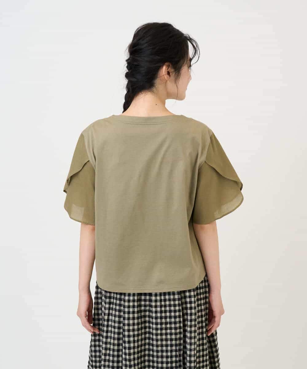 NHKGE53250 GIANNI LO GIUDICE(小さいサイズ)(メゾン ドゥ サンク) [日本製]シルケット天竺カットソー カーキ