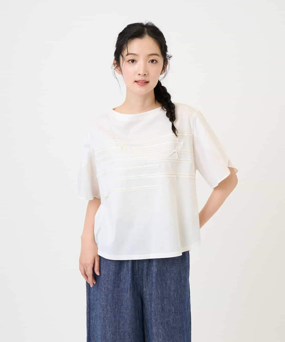 NHKGE53250 GIANNI LO GIUDICE(小さいサイズ)(メゾン ドゥ サンク) [日本製]シルケット天竺カットソー ホワイト