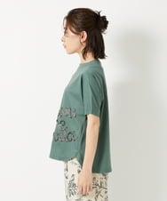 NHKGE55180 GIANNI LO GIUDICE(小さいサイズ)(メゾン ドゥ サンク) [日本製]クールローレル天竺ロゴカットソー グリーン