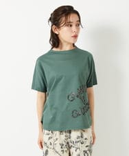 NHKGE55180 GIANNI LO GIUDICE(小さいサイズ)(メゾン ドゥ サンク) [日本製]クールローレル天竺ロゴカットソー グリーン