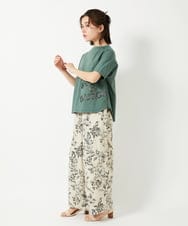 NHKGE55180 GIANNI LO GIUDICE(小さいサイズ)(メゾン ドゥ サンク) [日本製]クールローレル天竺ロゴカットソー グリーン