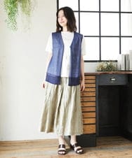 NHKGE55180 GIANNI LO GIUDICE(小さいサイズ)(メゾン ドゥ サンク) [日本製]クールローレル天竺ロゴカットソー グリーン