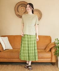 NHKGE55180 GIANNI LO GIUDICE(小さいサイズ)(メゾン ドゥ サンク) [日本製]クールローレル天竺ロゴカットソー グリーン