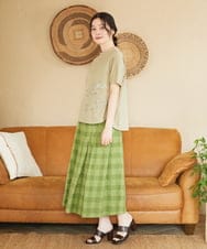 NHKGE55180 GIANNI LO GIUDICE(小さいサイズ)(メゾン ドゥ サンク) [日本製]クールローレル天竺ロゴカットソー グリーン