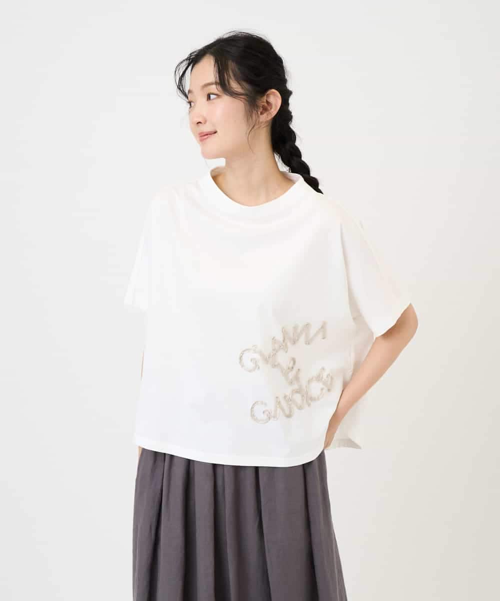 NHKGE55180 GIANNI LO GIUDICE(小さいサイズ)(メゾン ドゥ サンク) [日本製]クールローレル天竺ロゴカットソー ライトブルー