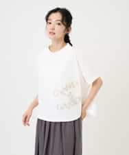 NHKGE55180 GIANNI LO GIUDICE(小さいサイズ)(メゾン ドゥ サンク) [日本製]クールローレル天竺ロゴカットソー ライトブルー