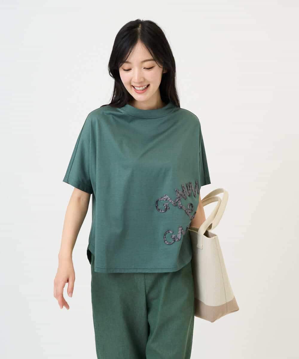 NHKGE55180 GIANNI LO GIUDICE(小さいサイズ)(メゾン ドゥ サンク) [日本製]クールローレル天竺ロゴカットソー ライトブルー