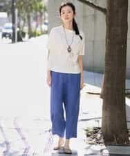 NHKGE55180 GIANNI LO GIUDICE(小さいサイズ)(メゾン ドゥ サンク) [日本製]クールローレル天竺ロゴカットソー ライトブルー