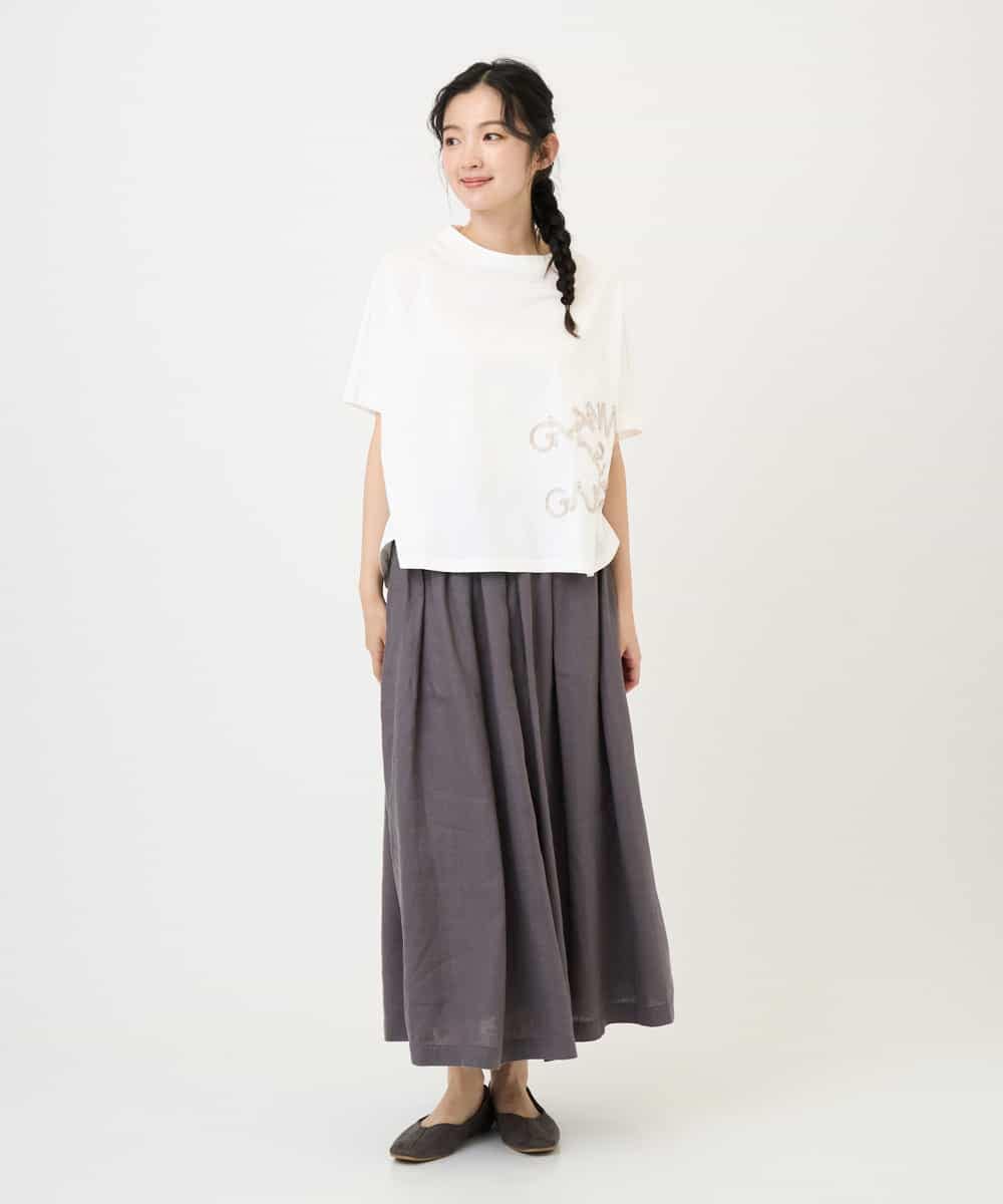 NHKGE55180 GIANNI LO GIUDICE(小さいサイズ)(メゾン ドゥ サンク) [日本製]クールローレル天竺ロゴカットソー ライトブルー