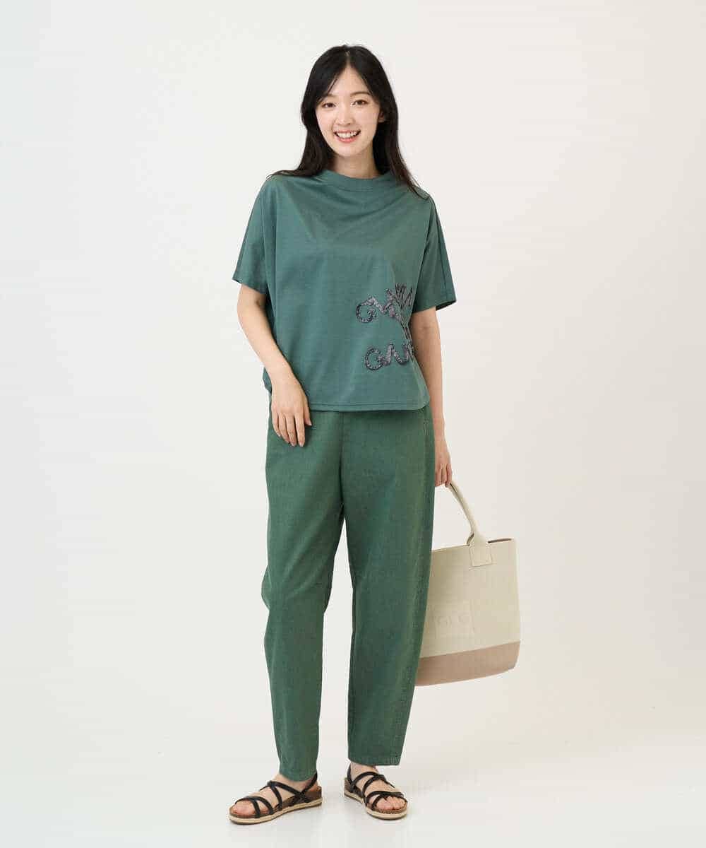 NHKGE55180 GIANNI LO GIUDICE(小さいサイズ)(メゾン ドゥ サンク) [日本製]クールローレル天竺ロゴカットソー ライトブルー