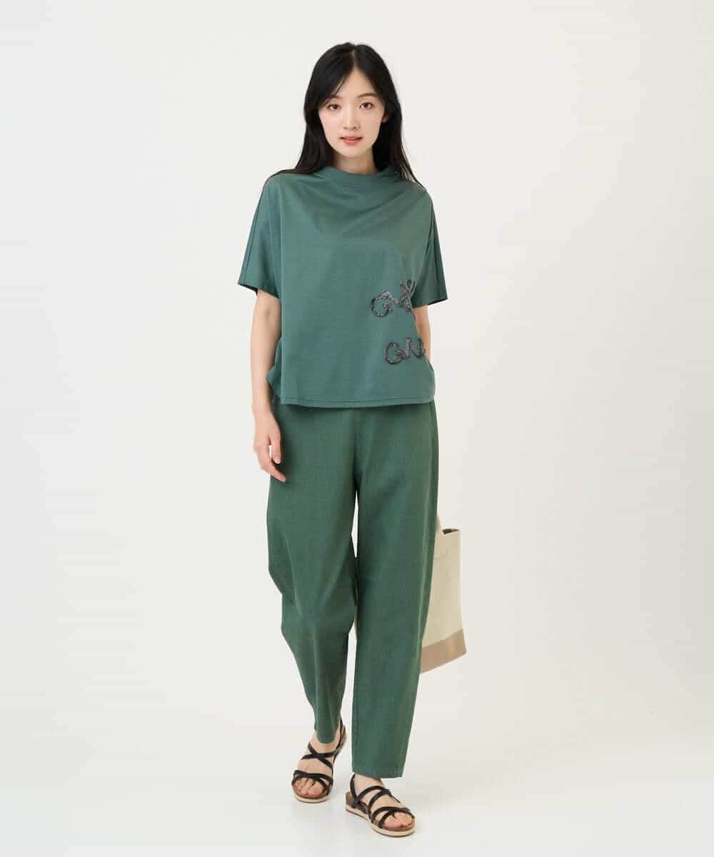 NHKGE55180 GIANNI LO GIUDICE(小さいサイズ)(メゾン ドゥ サンク) [日本製]クールローレル天竺ロゴカットソー ライトブルー