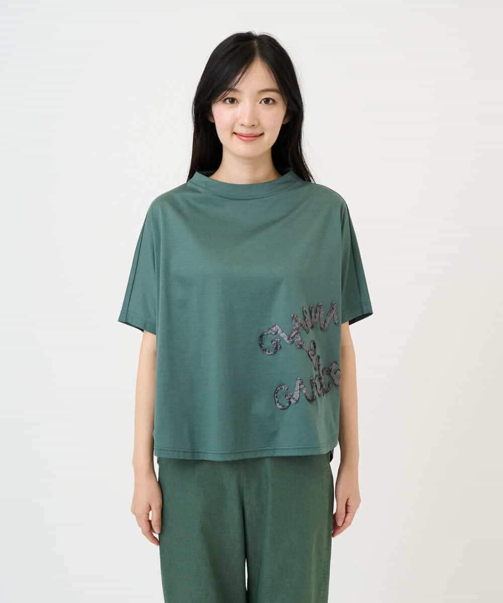 NHKGE55180 GIANNI LO GIUDICE(小さいサイズ)(メゾン ドゥ サンク) [日本製]クールローレル天竺ロゴカットソー ライトブルー